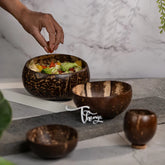Coconut Shell Bowl set of 4-Brown